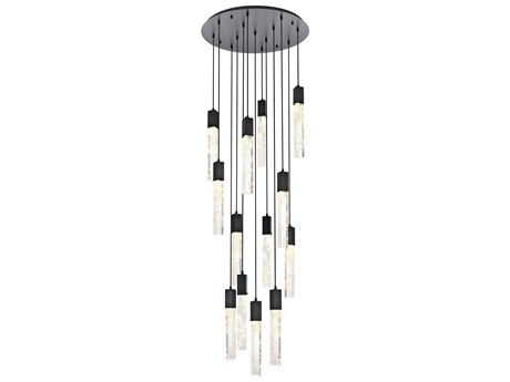 Elegant Lighting Aurora 13-Light Black Linear Pendant