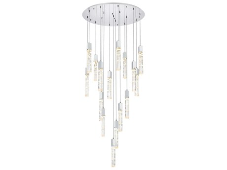 Elegant Lighting Aurora 16-Light Chrome Linear Pendant