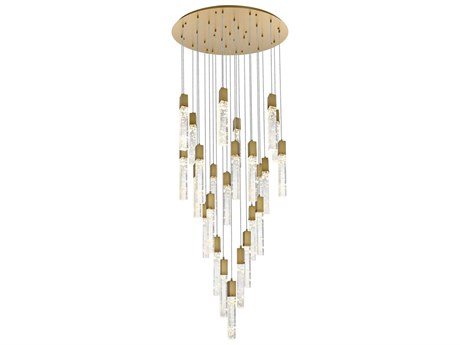 Elegant Lighting Aurora 25-Light Satin Gold Linear Pendant