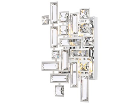 Elegant Lighting Picasso 2-Light Chrome Crystal Wall Sconce