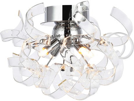 Elegant Lighting Ritz 4-Light Chrome Flush Mount
