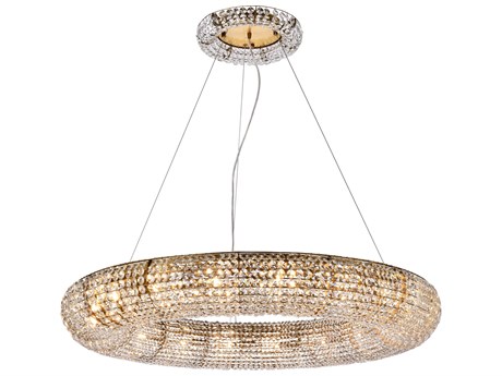 Elegant Lighting Paris 18-Light8-Light Gold And Clear Crystal Round Pendant