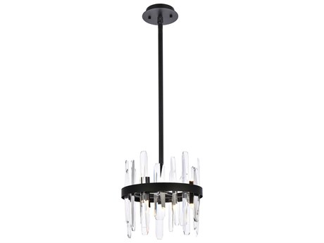 Elegant Lighting Serena 6-Light Black Crystal Linear Mini Pendant