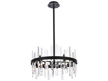 Elegant Lighting Serena 10-Light Black Crystal Linear Pendant