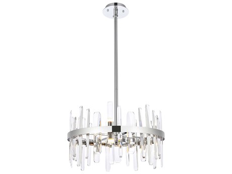 Elegant Lighting Serena 10-Light Chrome Crystal Linear Pendant