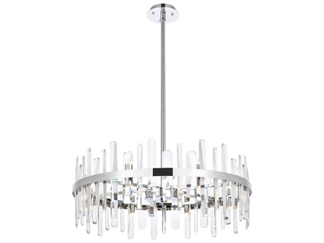 Elegant Lighting Serena 16-Light6-Light Chrome Crystal Linear Pendant