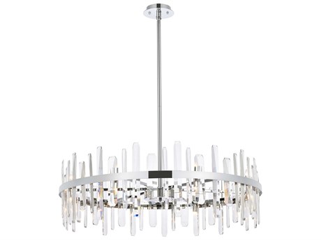 Elegant Lighting Serena 16-Light6-Light Chrome Crystal Linear Pendant