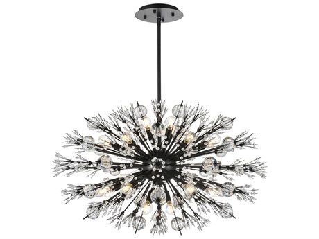 Elegant Lighting Vera 24-Light Black Crystal Glass Sputnik Island Pendant