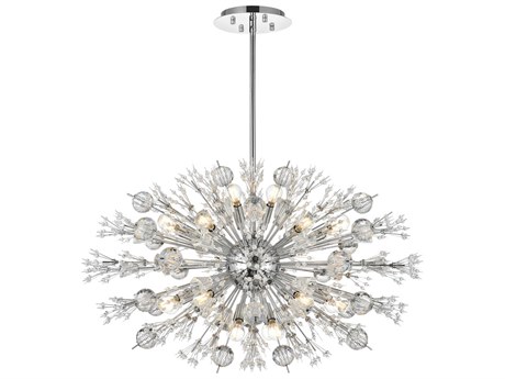 Elegant Lighting Vera 24-Light Chrome Crystal Glass Sputnik Island Pendant