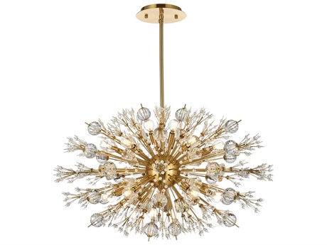 Elegant Lighting Vera 24-Light Gold Crystal Glass Sputnik Island Pendant