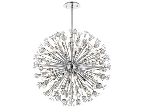 Elegant Lighting Vera 24-Light Chrome Crystal Glass Sputnik Pendant