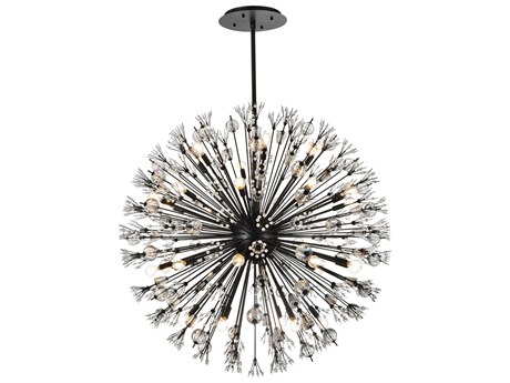 Elegant Lighting Vera 32-Light Black Crystal Glass Sputnik Pendant