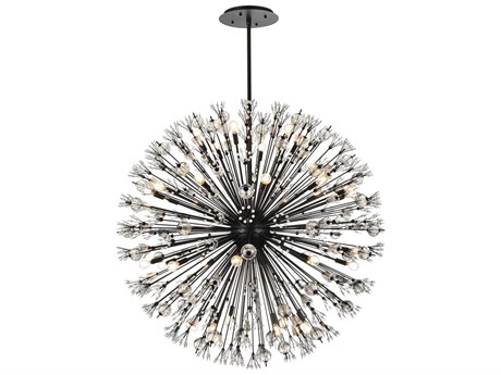 Elegant Lighting Vera 34-Light Black Crystal Glass Sputnik Pendant