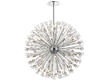 Elegant Lighting Vera 34-Light Chrome Crystal Glass Sputnik Pendant