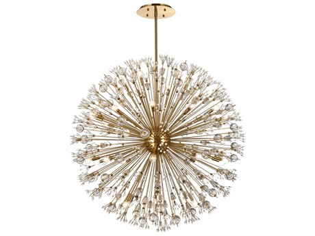 Elegant Lighting Vera 34-Light Gold Crystal Glass Sputnik Pendant