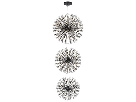 Elegant Lighting Vera 74-Light Black Sputnik Pendant