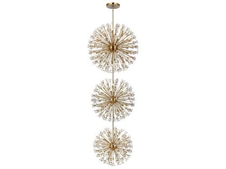 Elegant Lighting Vera 74-Light Satin Gold Sputnik Pendant