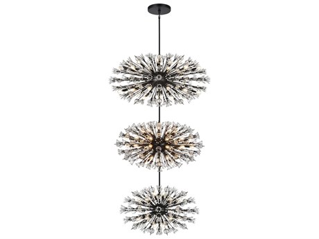 Elegant Lighting Vera 90-Light Black Sputnik Pendant