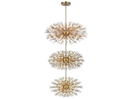Elegant Lighting Vera 90-Light Satin Gold Sputnik Pendant