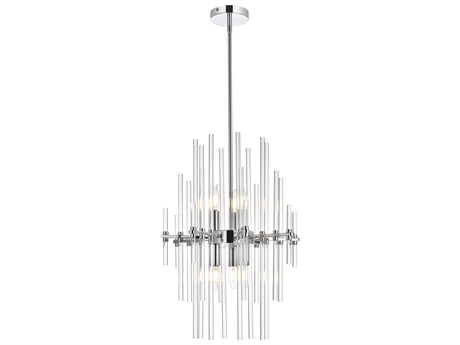 Elegant Lighting Sienna 6-Light Chrome Crystal Glass Pendant