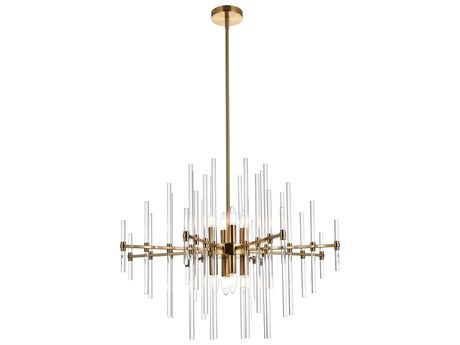 Elegant Lighting Sienna 8-Light Gold Crystal Glass Pendant