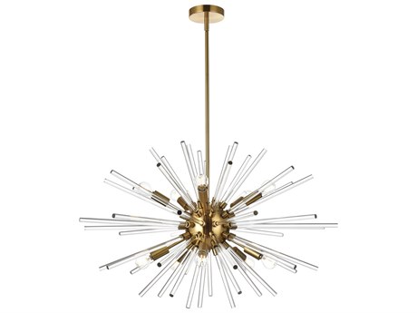 Elegant Lighting Sienna 10-Light Gold Crystal Glass Sputnik Pendant