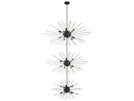 Elegant Lighting Sienna 30-Light Black Sputnik Pendant