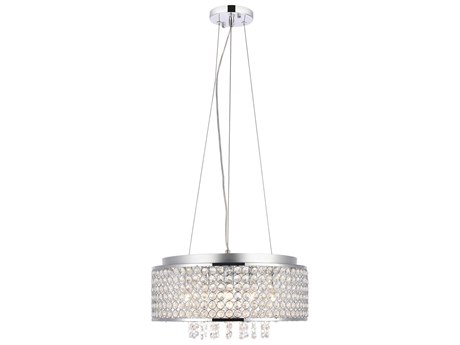 Elegant Lighting Amelie 6 -light Chrome Clear Crystal Pendant
