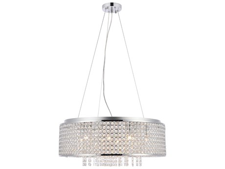 Elegant Lighting Amelie 10-Light Chrome Crystal Pendant