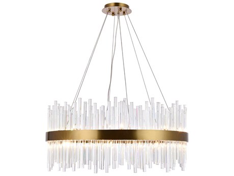 Elegant Lighting Dallas 18-Light8-Light Gold Crystal Glass Round Pendant