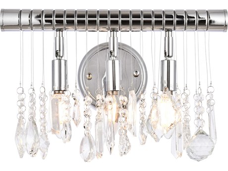 Elegant Lighting Chorus Line Chrome Clear Crystal Wall Sconce