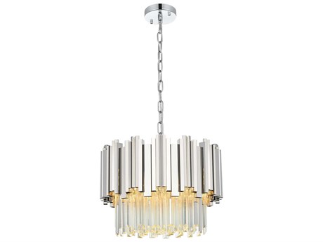 Elegant Lighting Willow 4-Light Chrome Drum Chandelier