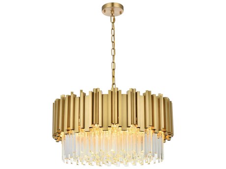 Elegant Lighting Willow 8-Light Satin Gold Drum Chandelier