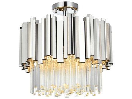 Elegant Lighting Willow 4-Light Chrome Drum Semi Flush Mount