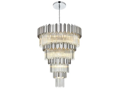 Elegant Lighting Willow 27-Light Chrome Tiered Chandelier