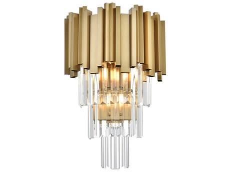 Elegant Lighting Willow 3-Light Satin Gold Wall Sconce