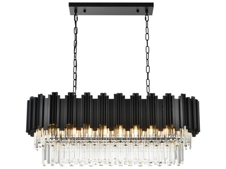 Elegant Lighting Willow 9-Light Black Tiered Island Pendant