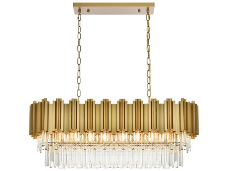 Elegant Lighting Willow 9-Light Satin Gold Tiered Island Pendant