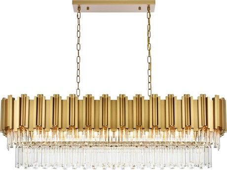 Elegant Lighting Willow 12-Light Satin Gold Tiered Island Pendant