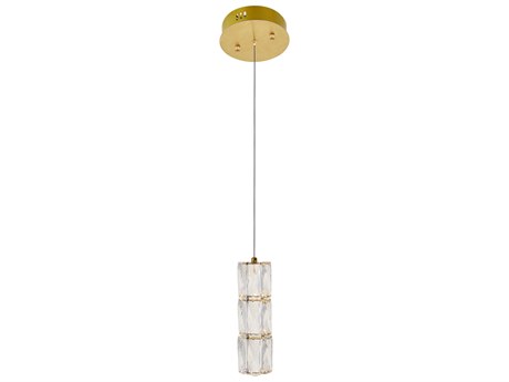 Elegant Lighting Polaris 1-Light Gold Mini Pendant