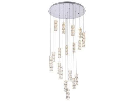 Elegant Lighting Polaris 20-Light Chrome Pendant