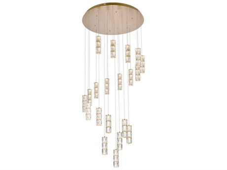 Elegant Lighting Polaris 20-Light Gold Pendant