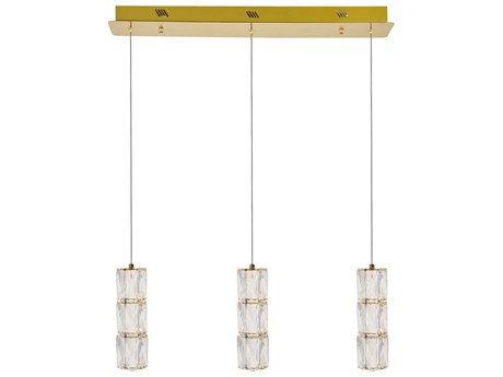 Elegant Lighting Polaris 3-Light Gold Island Pendant