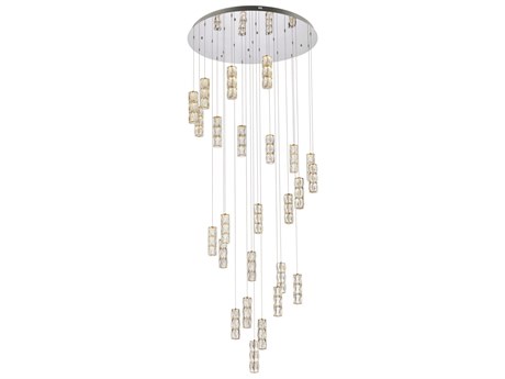 Elegant Lighting Polaris 25-Light Chrome Clear Pendant