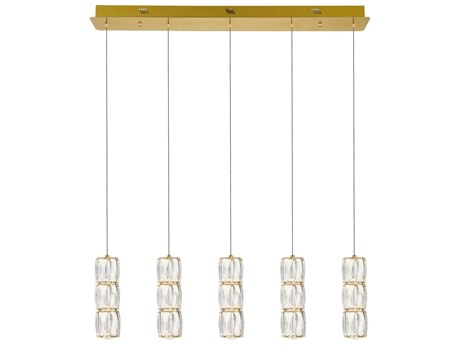 Elegant Lighting Polaris 5-Light Gold Island Pendant