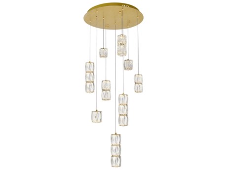 Elegant Lighting Polaris 9-Light Gold Pendant