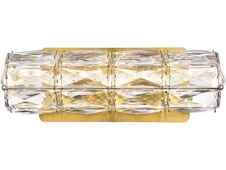 Elegant Lighting Valetta 1-Light Gold Crystal LED Wall Sconce