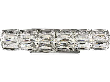 Elegant Lighting Valetta 1-Light Chrome Clear Crystal LED Wall Sconce