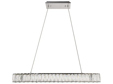 Elegant Lighting Monroe 1-Light Chrome Clear Crystal LED Pendant
