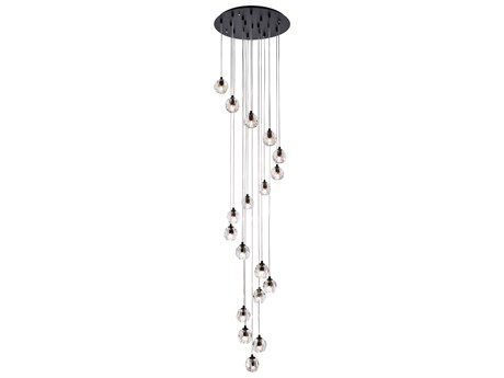 Elegant Lighting Eren 18-Light8-Light Black Crystal Glass Geometric Pendant